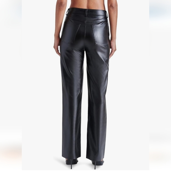 Steve Madden Loren High-Rise Faux-Leather Pants Sz 27 Black - Picture 9 of 9